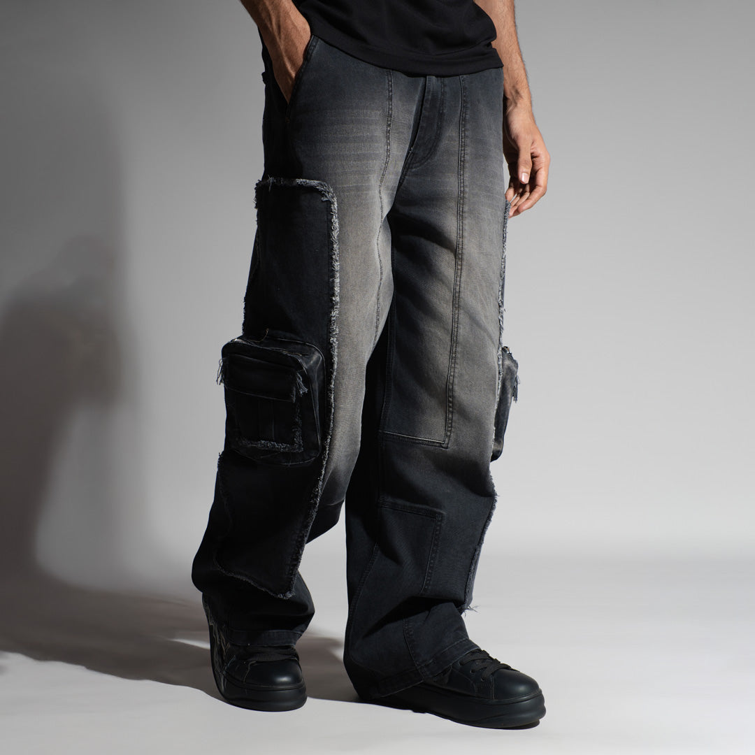 BLACK 3D CIRCUIT DENIM