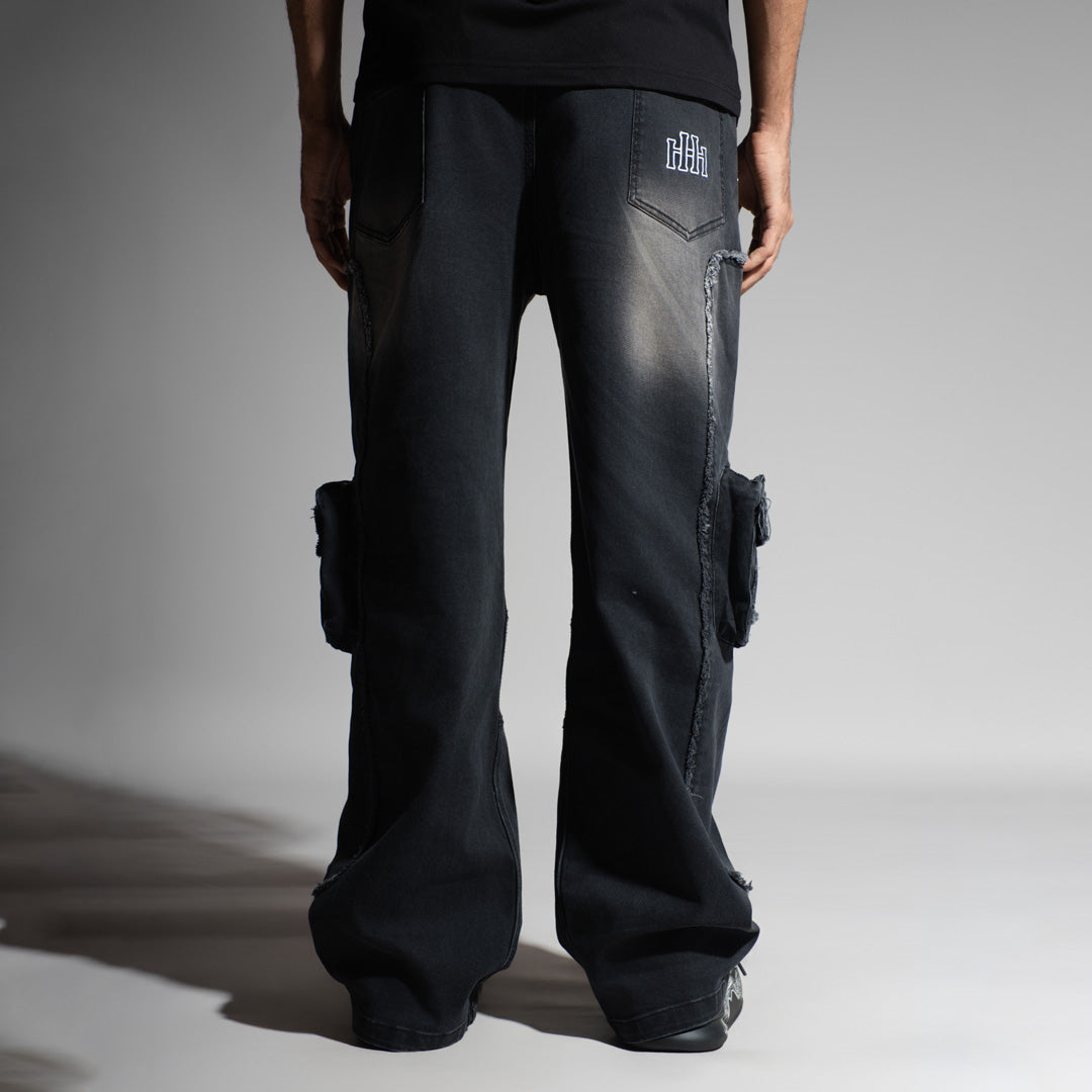 BLACK 3D CIRCUIT DENIM