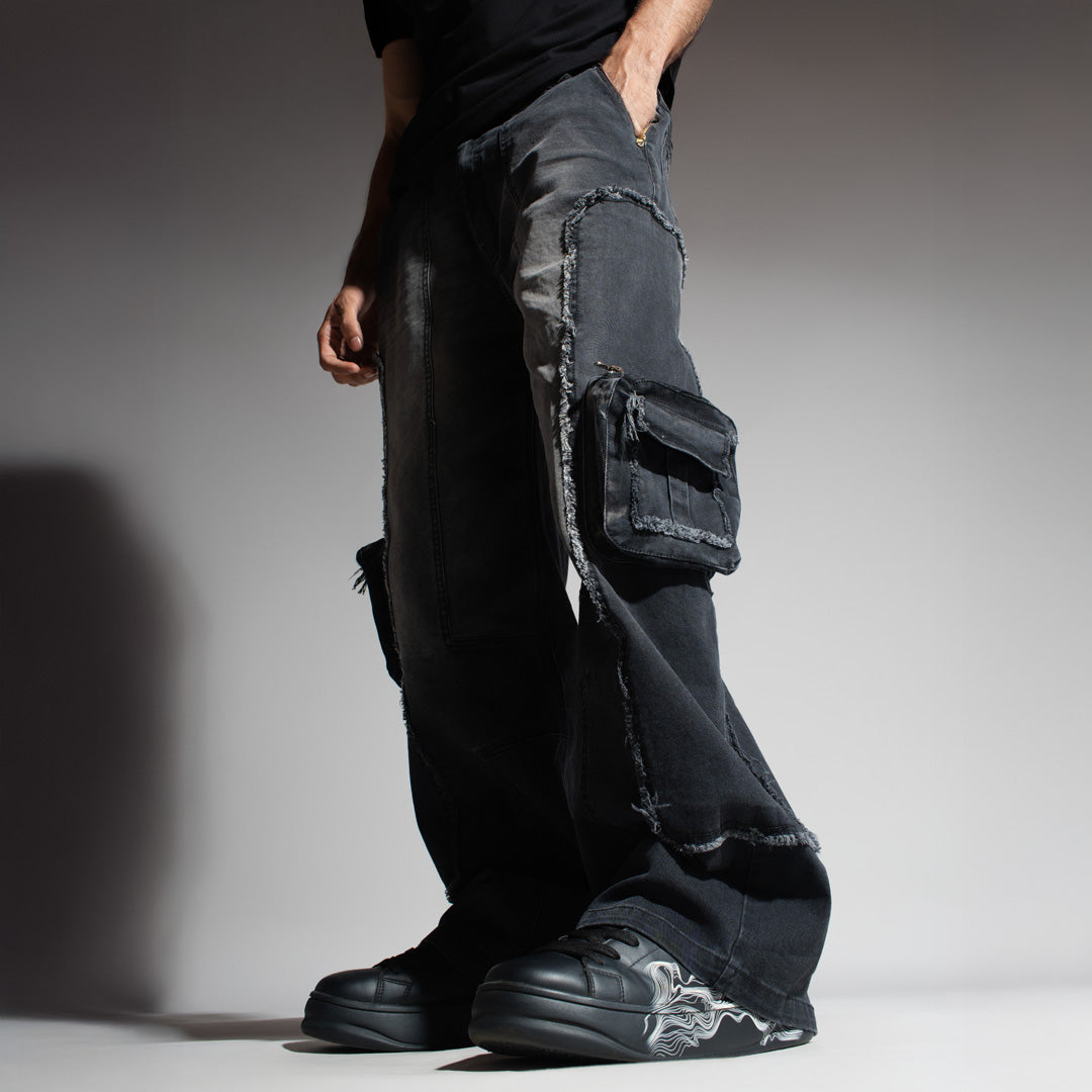 BLACK 3D CIRCUIT DENIM