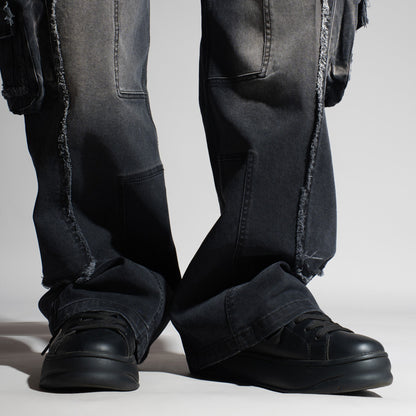BLACK 3D CIRCUIT DENIM