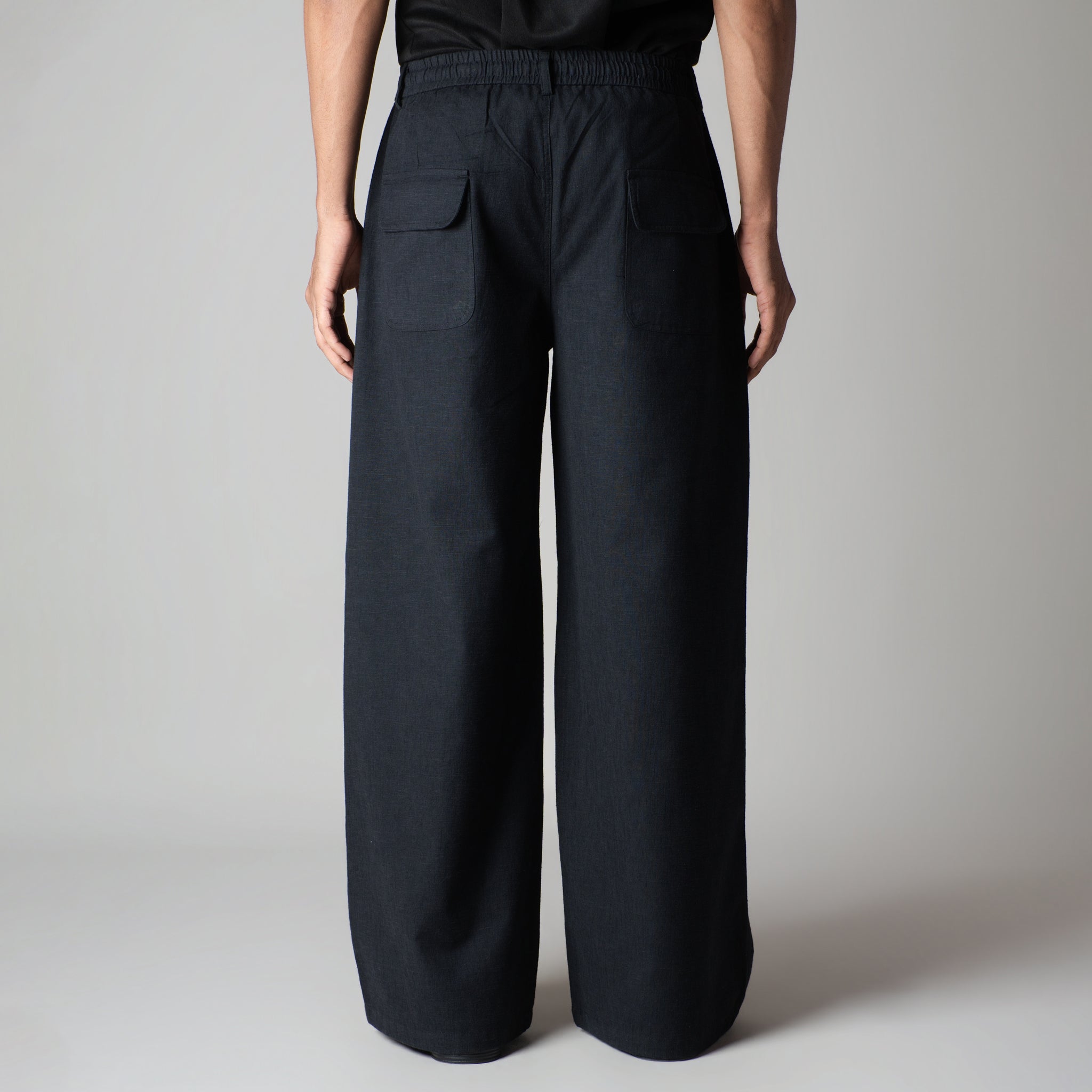 BLACK SOFTMOVE COTTON PANTS