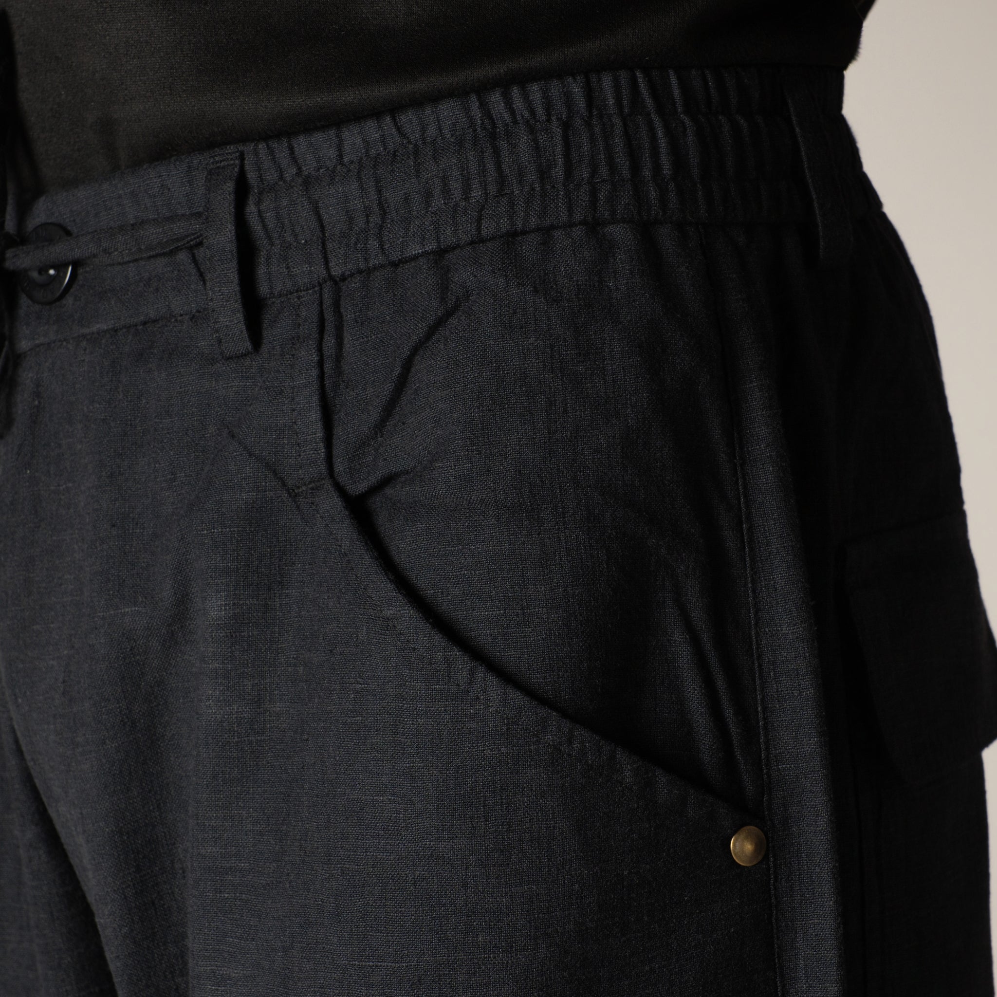 BLACK SOFTMOVE COTTON PANTS