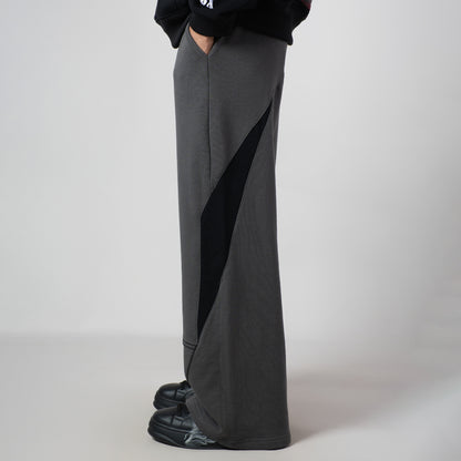 CHARCOAL & BLACK POINTED PANEL SWEATPANTS