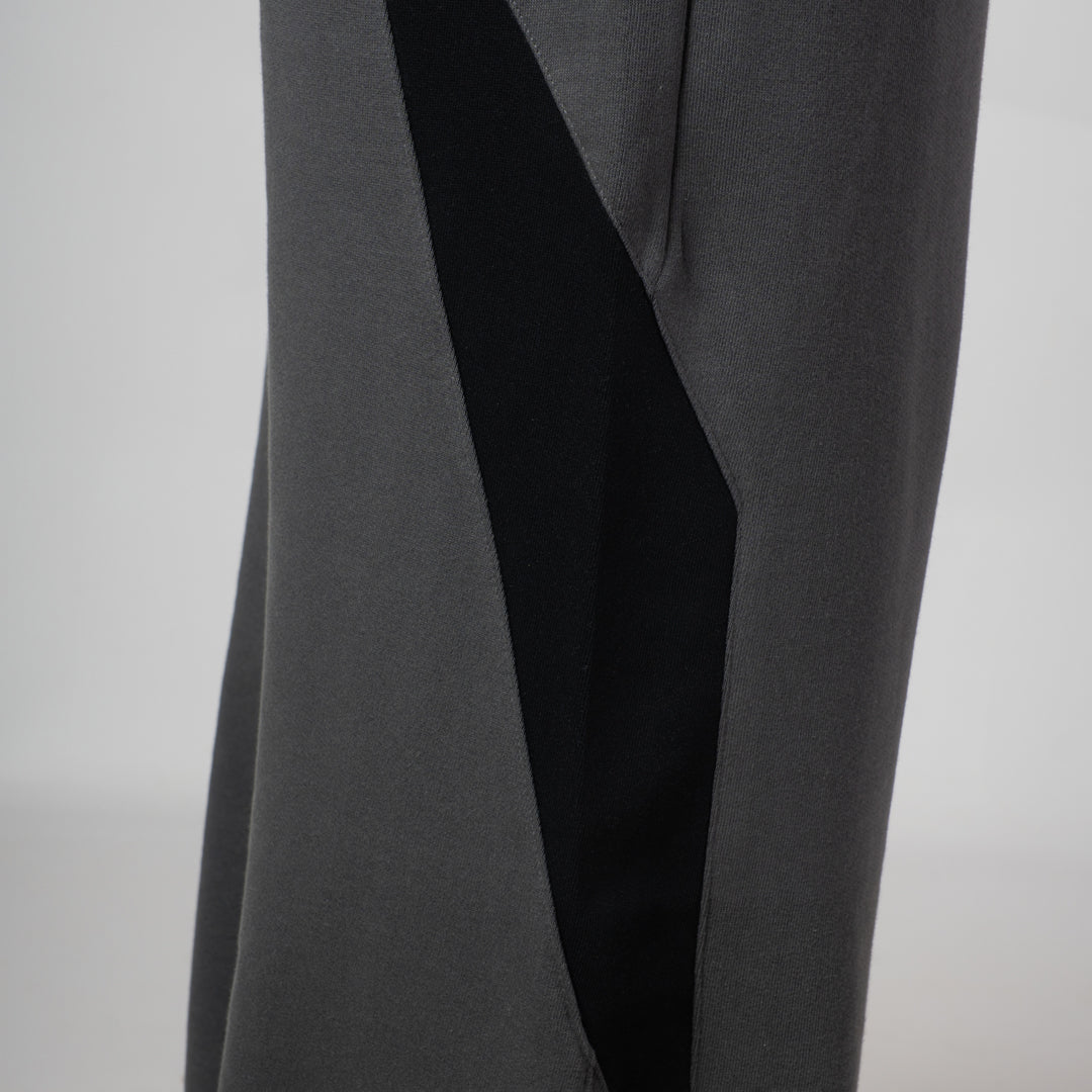 CHARCOAL & BLACK POINTED PANEL SWEATPANTS