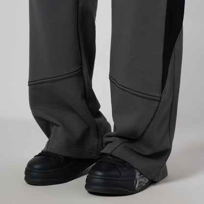 CHARCOAL & BLACK POINTED PANEL SWEATPANTS