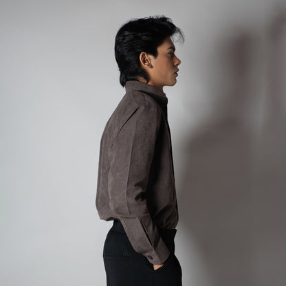 OAK BROWN SUEDE LASER LUXE SHIRT