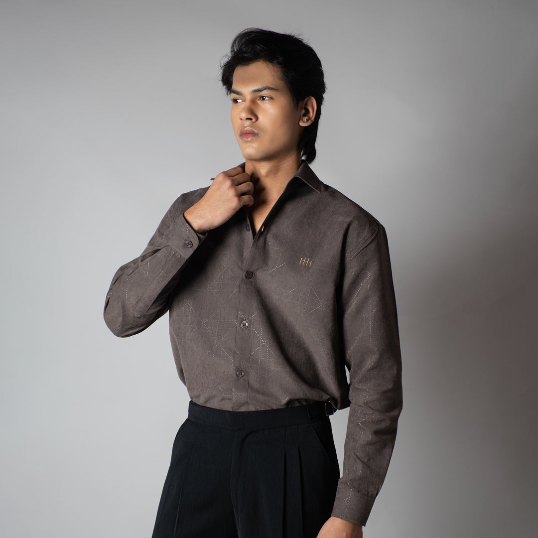 OAK BROWN SUEDE LASER LUXE SHIRT