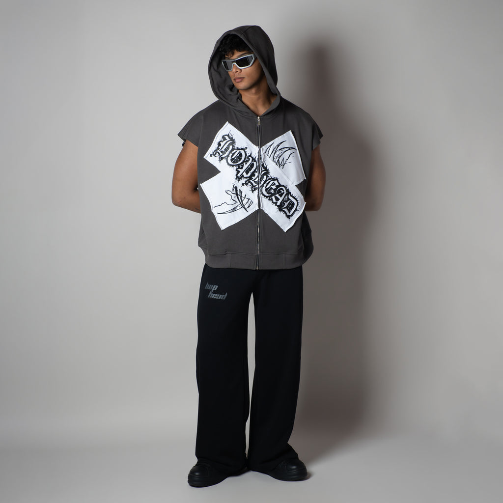 VOID CROSS SLEEVELESS HOODED VEST