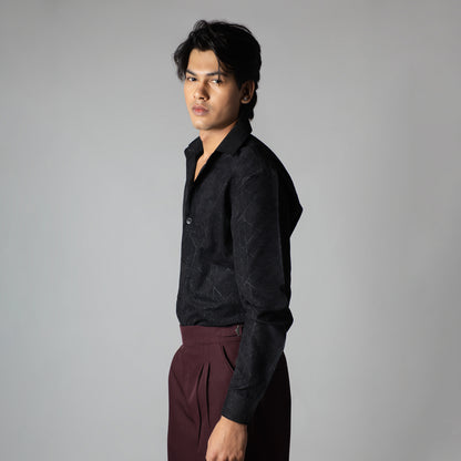 BLACK SUEDE LASER LUXE SHIRT