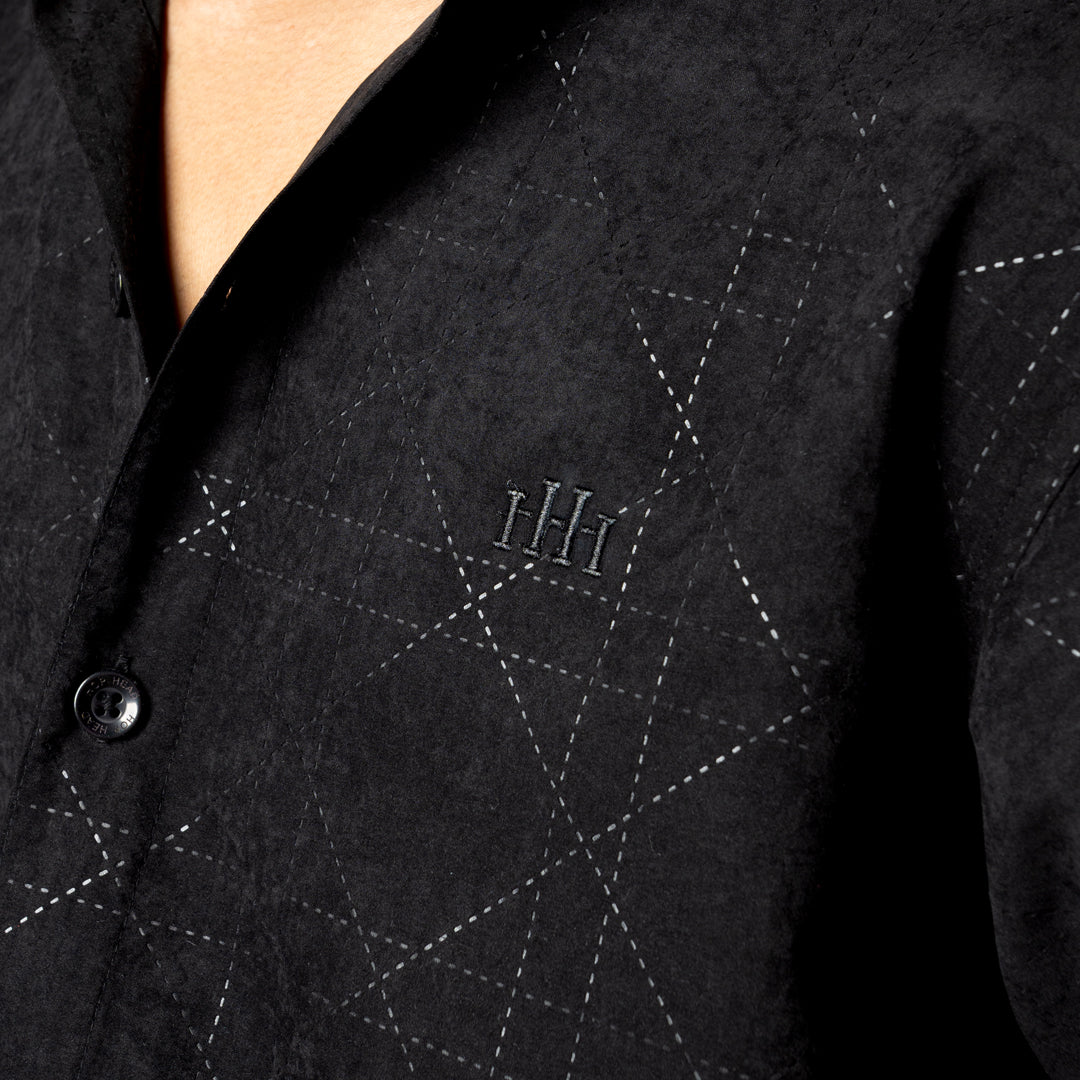 BLACK SUEDE LASER LUXE SHIRT