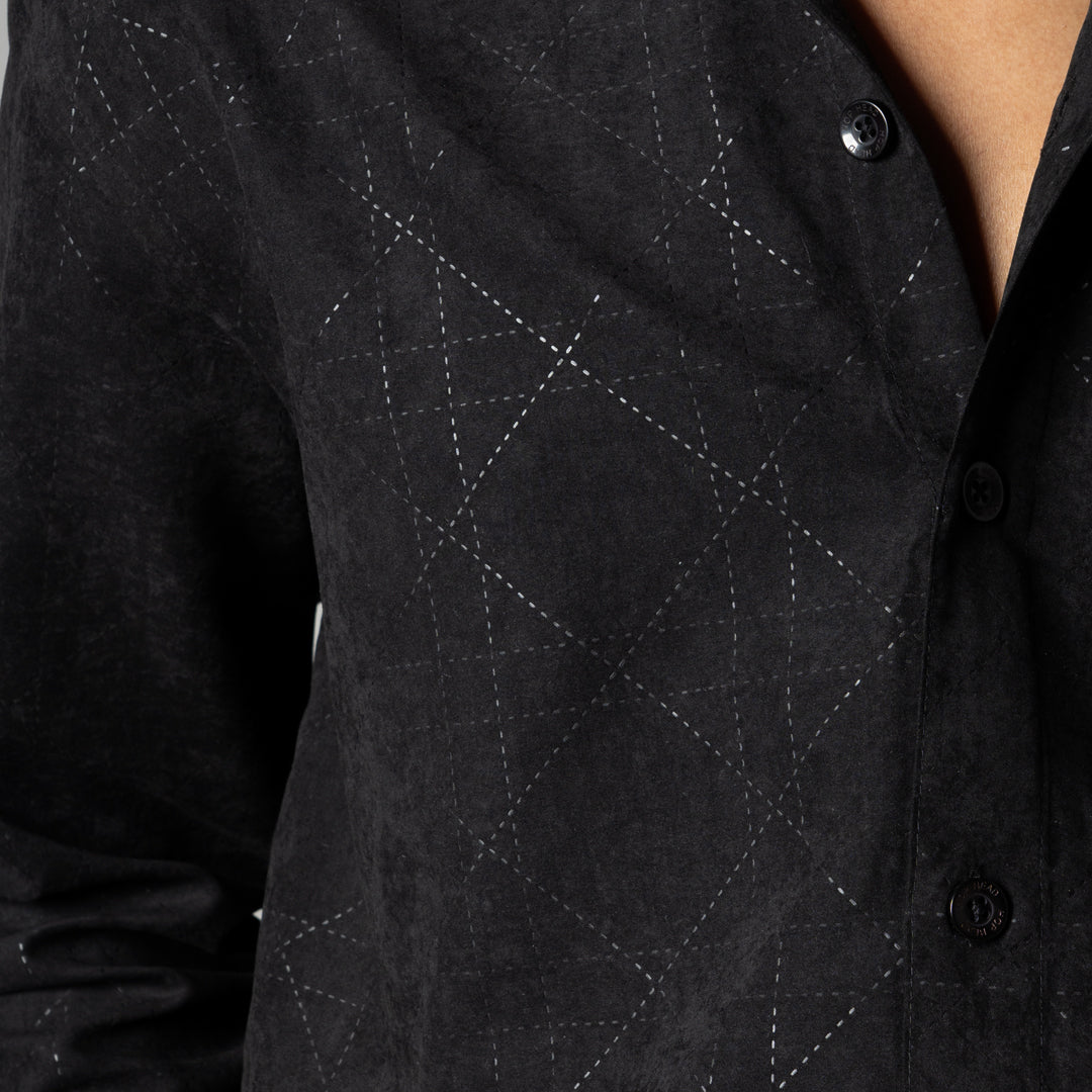 BLACK SUEDE LASER LUXE SHIRT