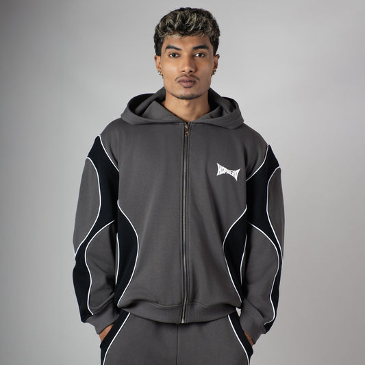 CARBON SMOKELINE HEAVY ZIPPER HOODIE