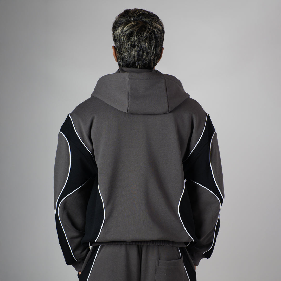 CARBON SMOKELINE HEAVY ZIPPER HOODIE
