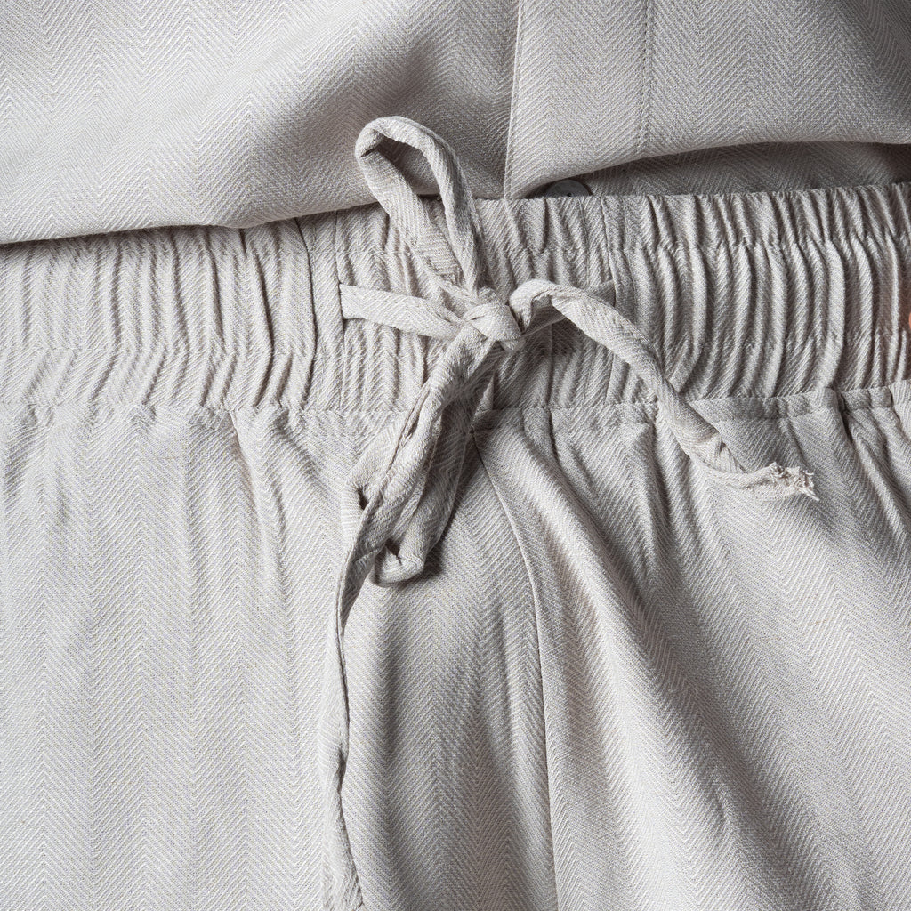 PALE GREY FLOW FABRIC PANT