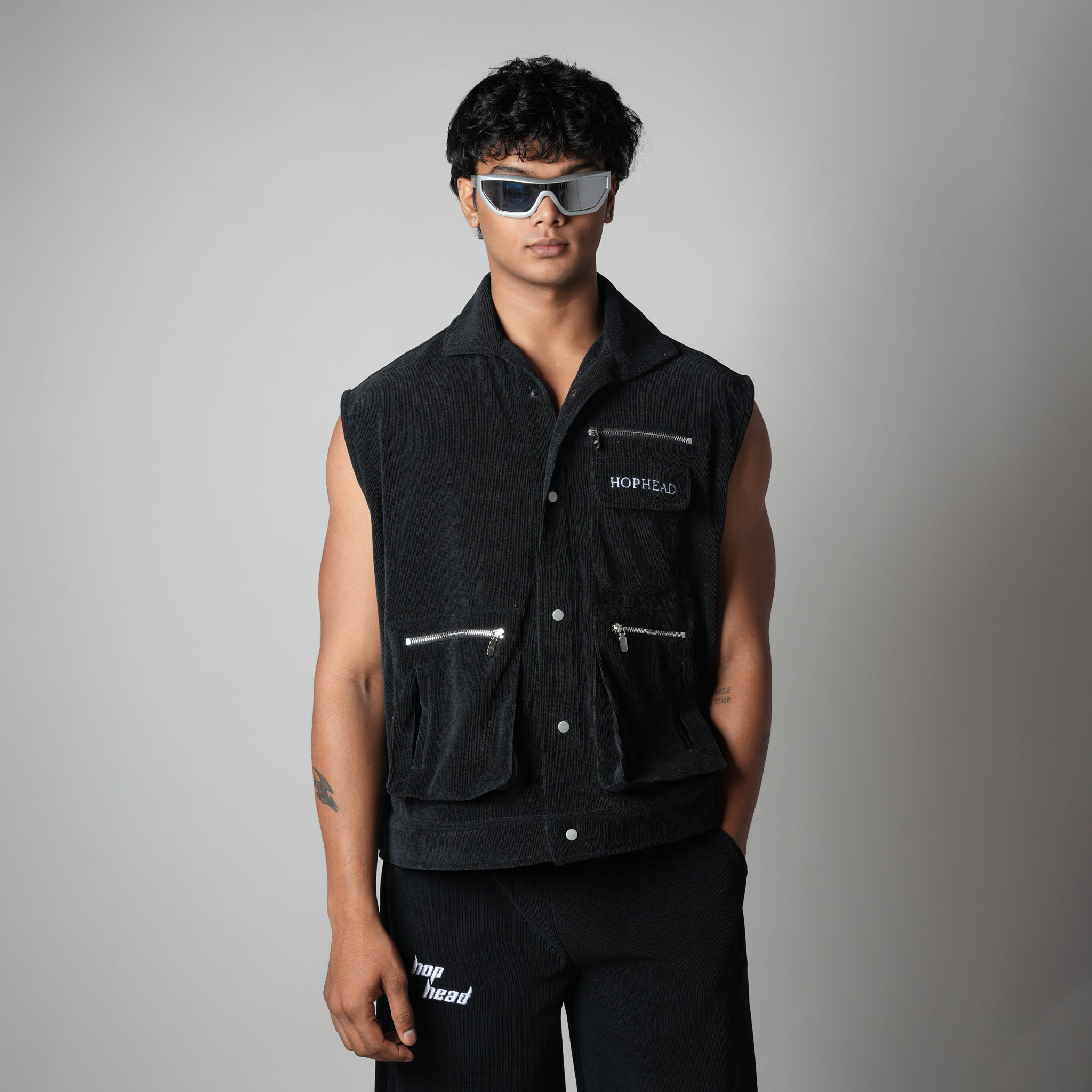 BLACK KNITDRIP UTILITY JACKET
