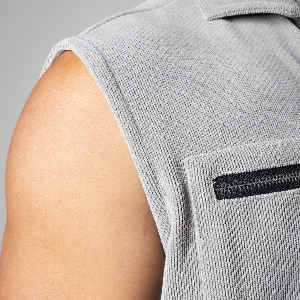 GREY KNITDRIP UTILITY JACKET