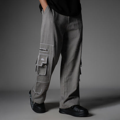 GREY POCKET DENIM CARGO- RDX