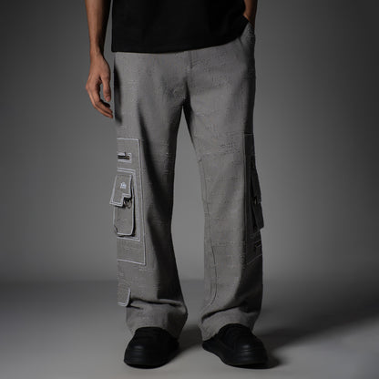 GREY POCKET DENIM CARGO- RDX