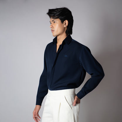 NAVY KOREAN SHIRT