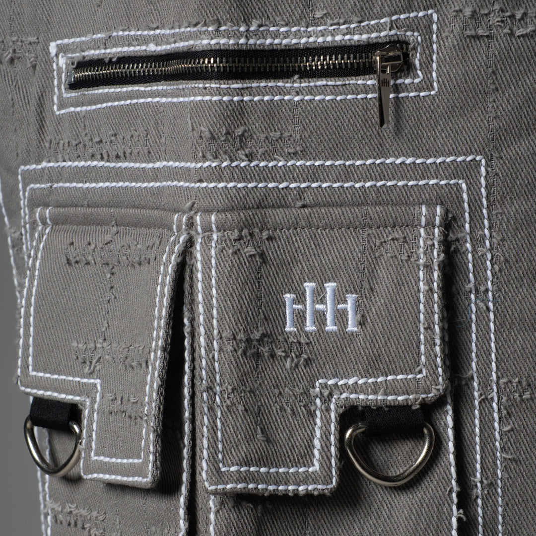 GREY POCKET DENIM CARGO- RDX