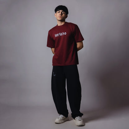 MAROON PROBLEM BOXY T-SHIRT