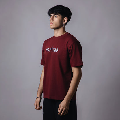 MAROON PROBLEM BOXY T-SHIRT