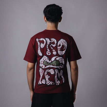 MAROON PROBLEM BOXY T-SHIRT