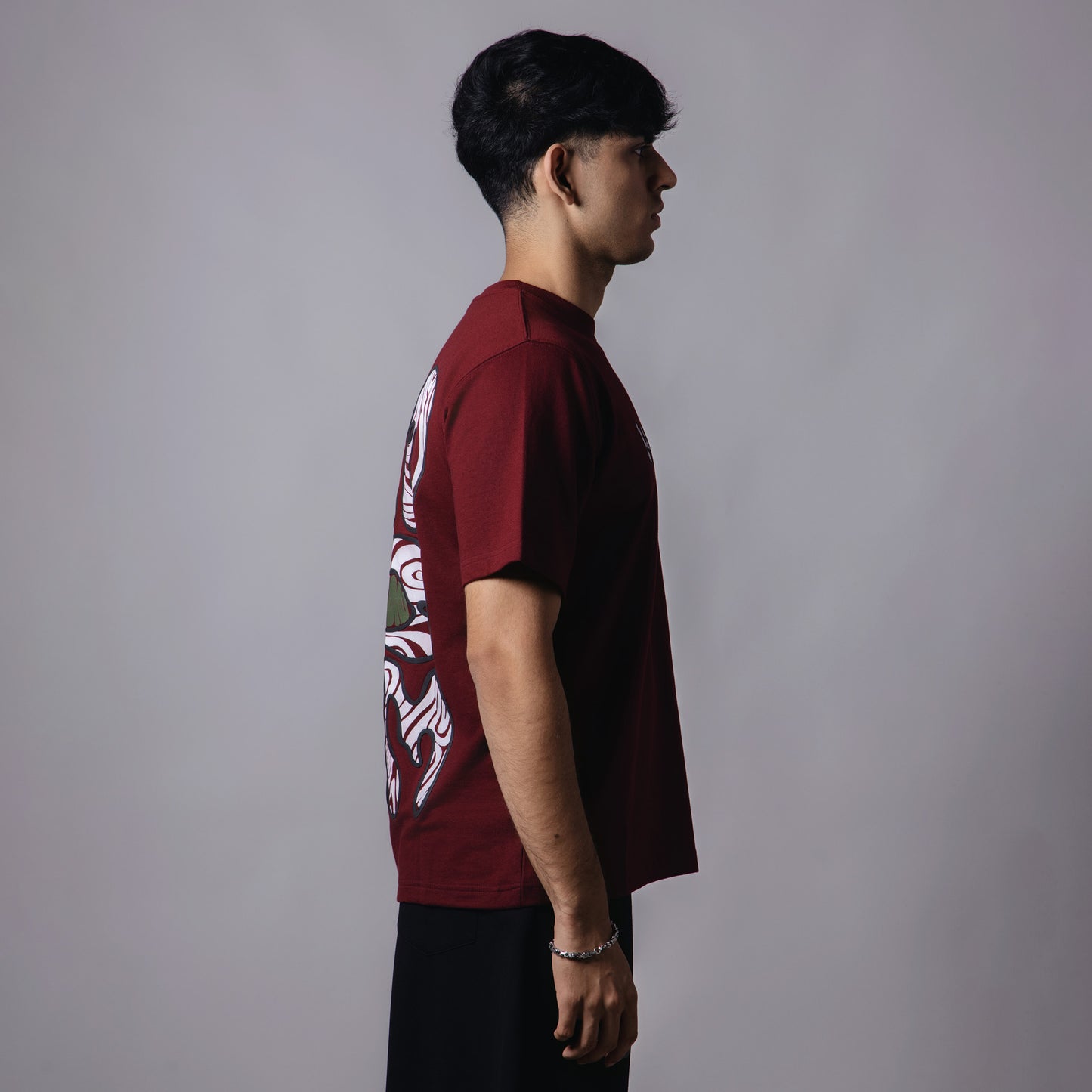 MAROON PROBLEM BOXY T-SHIRT