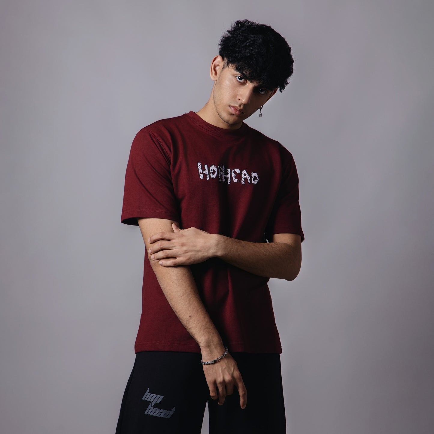 MAROON PROBLEM BOXY T-SHIRT