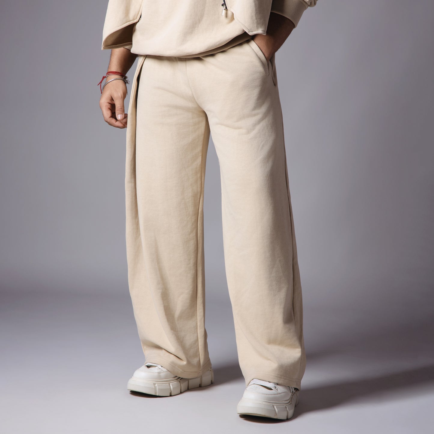 BEIGE EXTRA PANEL SWEATPANTS