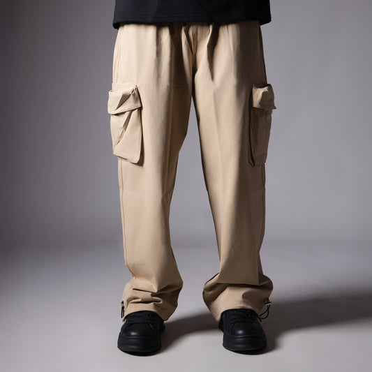 IVORY SIDE POCKET BAGGY CARGO SWEATPANT