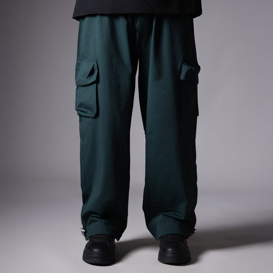 FOREST GREEN SIDE POCKET BAGGY CARGO SWEATPANT