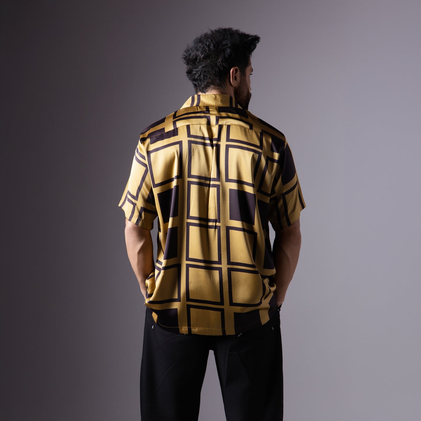 BLACK & GOLDEN SATIN SHIRT- RDX