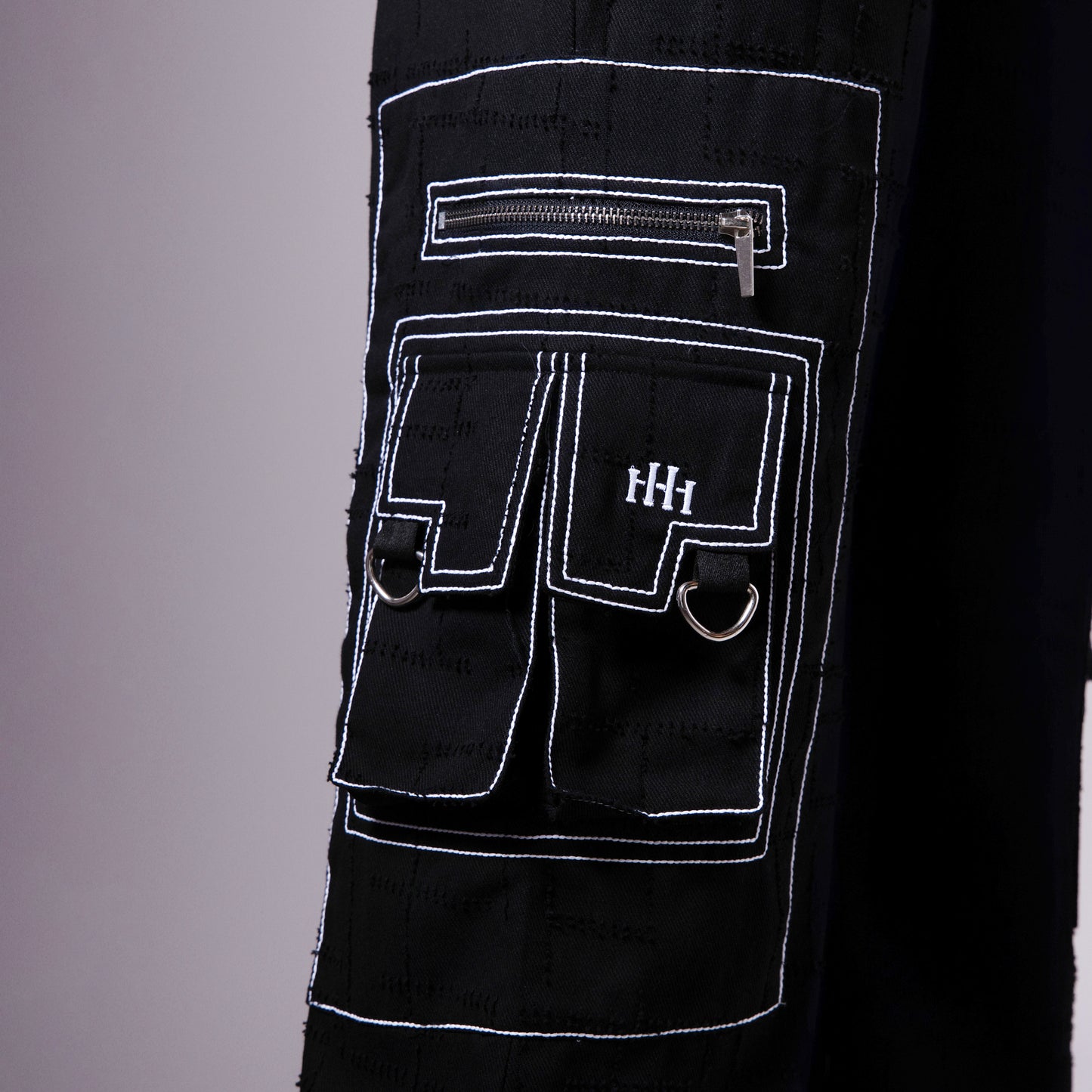 BLACK POCKET DENIM CARGO- RDX