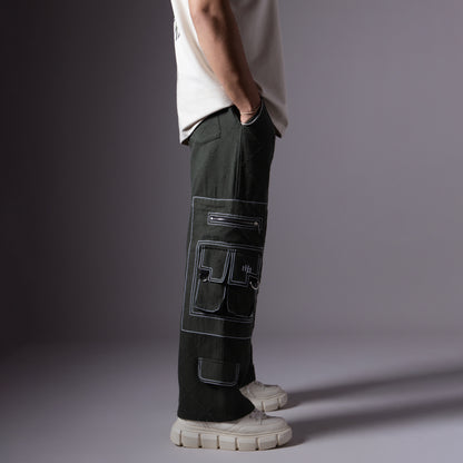 OLIVE POCKET DENIM CARGO- RDX