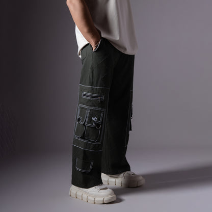 OLIVE POCKET DENIM CARGO- RDX