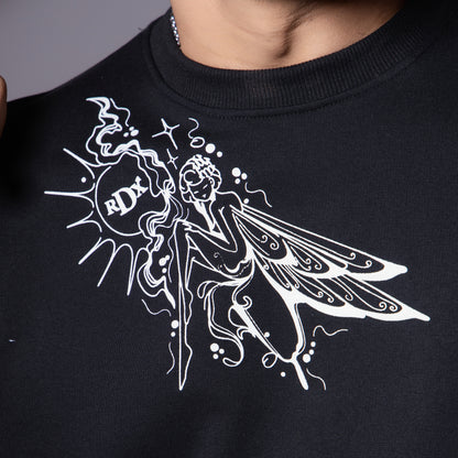 SUN FAIRY BLACK GRAPHIC T-SHIRT