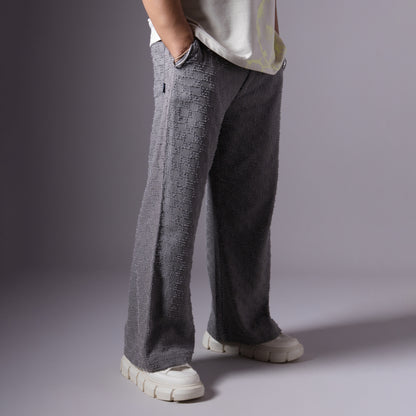 GREY CHECKERED ROOFING BOOT CUT DENIM