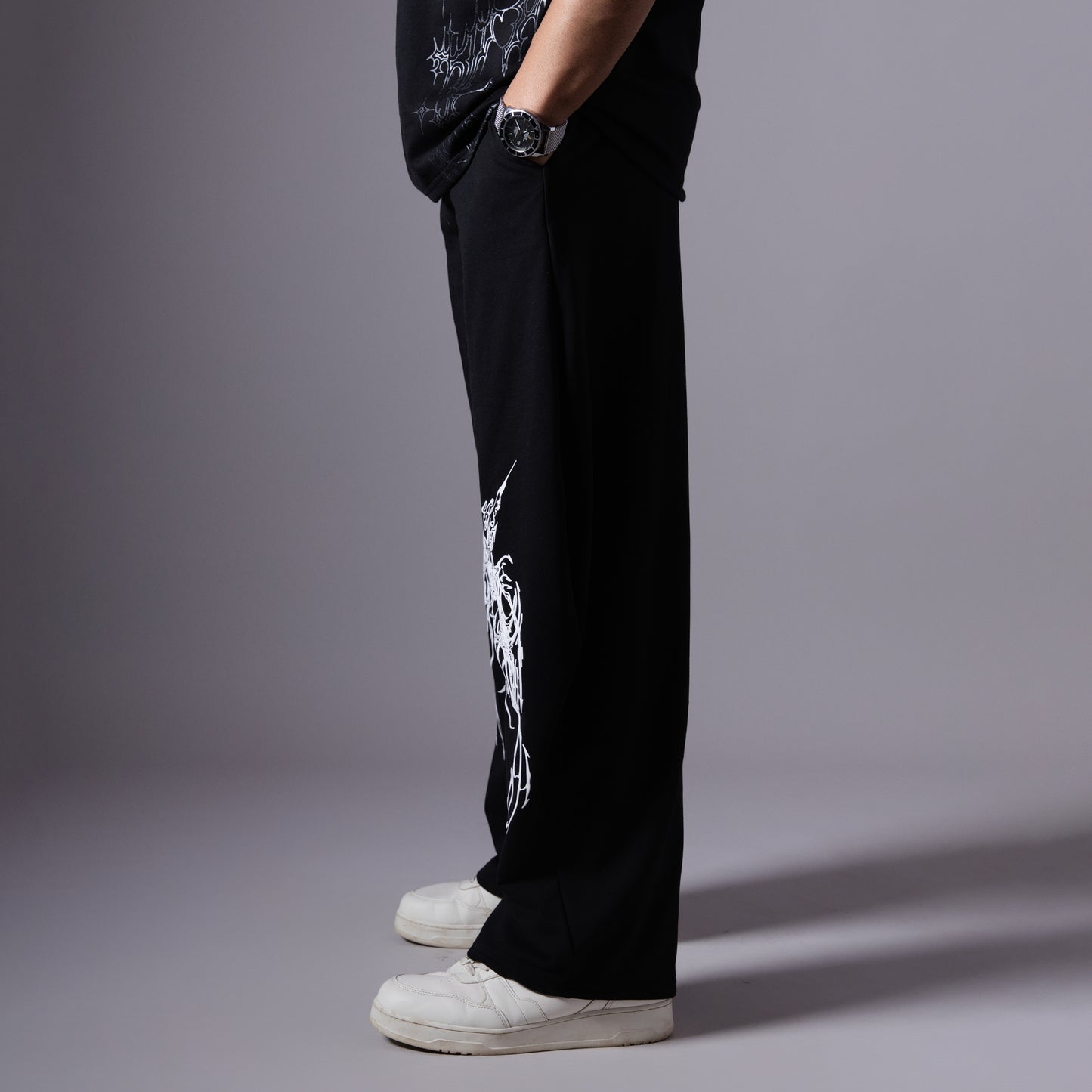 DEMON CLAW BLACK PRINTED EXTREME BAGGY SWEATPANTS