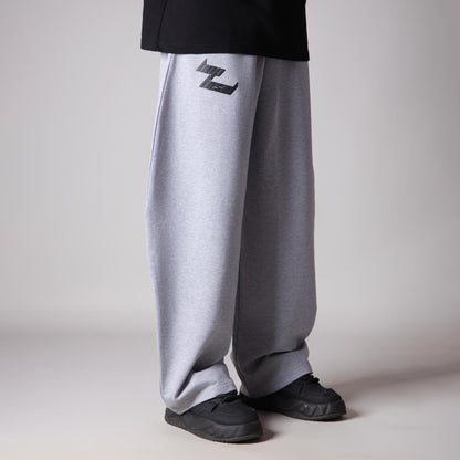 GREY MELANGE EXTREME BAGGY BASIC SWEATPANTS