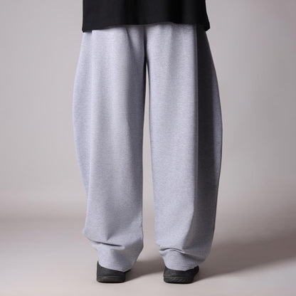 GREY MELANGE EXTREME BAGGY BASIC SWEATPANTS