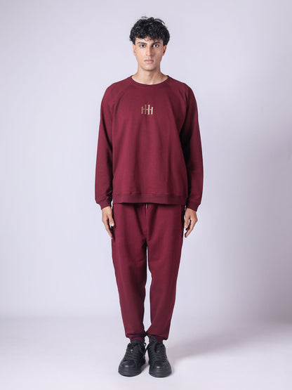 MAROON BASIC SWEATPANTS CO-ORD SET