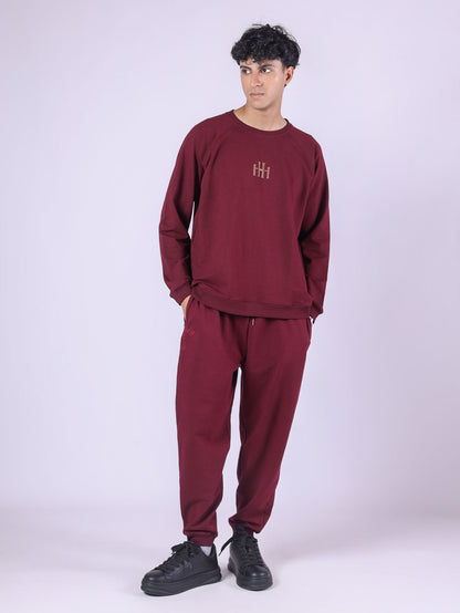 MAROON BASIC SWEATPANTS CO-ORD SET