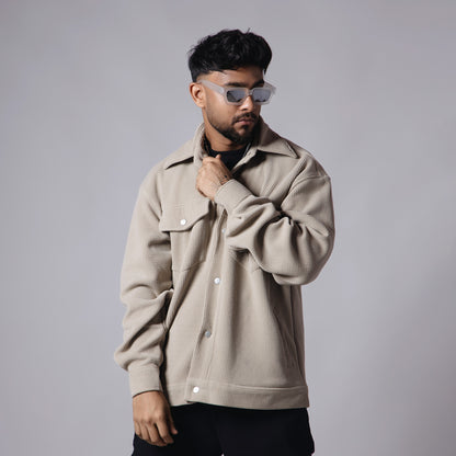 BEIGE CORDUROY SHACKET