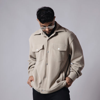 BEIGE CORDUROY SHACKET