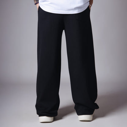 BLACK BASIC HEAVY SWEATPANTS