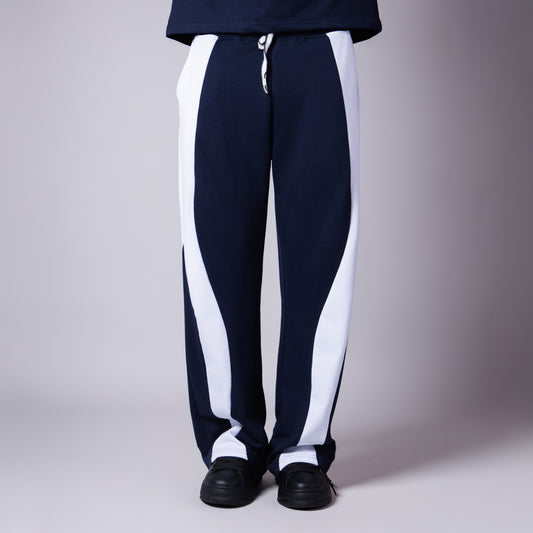 WAVY BLUE & WHITE BAGGY SWEATPANTS