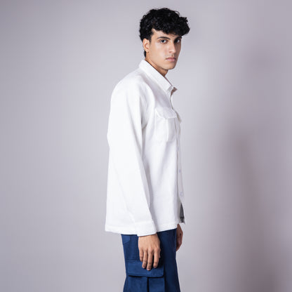 WHITE JACQUARD SHACKET