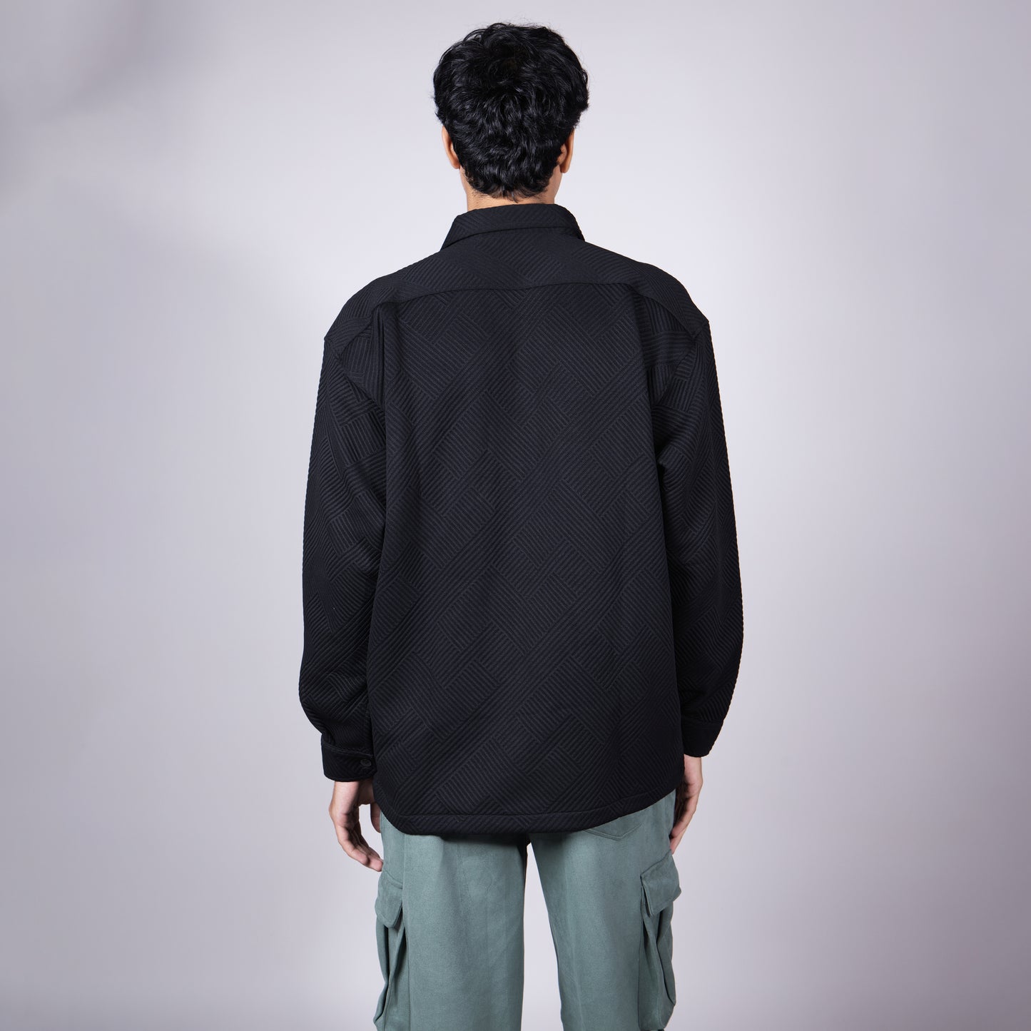 BLACK JACQUARD SHACKET