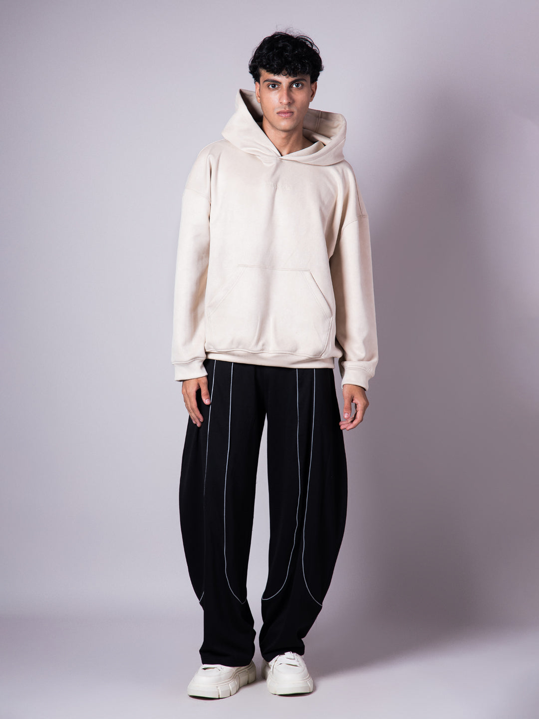 BLACK REFLECTIVE EXTREME BAGGY SWEATPANTS